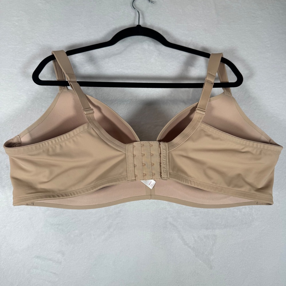 Cacique Simply Wire Free Plunge Bra Women 46DD Beige Wireless Good 1094485-5648 - Picture 3 of 8